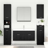 vidaXL Omarica za umivalnik z vrati Črna Orehovina 38,5 x 100 x 46 cm | Shoptok.si