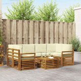  Set vanjskih sofa 7 kom. Prirodna i krem Čvrsto drvo akacije | shoptok.hr