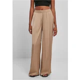 Urban Classics Women's fine satin trousers with wide legs