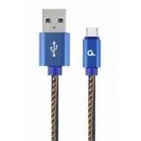 CC-USB2J-AMCM-1M-BL Premium jeans (denim) Type-C USB cable with metal connectors, 1m, blue 38290