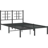  Metalni okvir za krevet s uzglavljem crni 120x200 cm | shoptok.hr