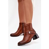 Zazoo Leather Women's Ankle Boots with Buckle | Shoptok.si