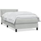 Box Spring krevet s madracem svijetlo sivi 90x220 cm baršun | shoptok.hr