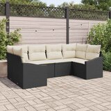  Sjedeća garnitura za vrt 6 kom. Crna i Krema poliratan 234 x 123.5 x 69 cm | shoptok.hr