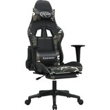 vidaXL Masažni gaming stol z oporo za noge črn in kamuflažen um. usnje, (21152260) Cene