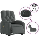 vidaXL Električni masažni naslanjač s funkcijo vstajanja temno siv | Shoptok.si