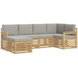  Set vanjskih sofa 6 kom. Bijela i svjetlosiva Poliester 247 x 128,5 x 73 cm | Shoptok.si