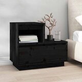  Noćni ormarići 2 kom Crno 60x34x51 cm od masivne borovine | shoptok.hr