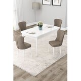 Hanah home trpezarijski set Due, sto na razvlačenje i 4 stolice, bela ploča, kapućino tkanina Babyface | Eponuda.com