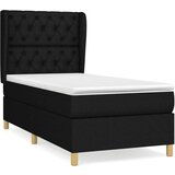 Box spring postelja z vzmetnico črna 80x200 cm blago, (20792123) | Shoptok.si
