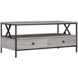 Maison Chic Klubska mizica - kavna mizica - Nizka mizica siva sonoma 100x51x45 cm inženirski les, (21753014) | Shoptok.si