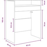 Dj stol Hrast artisan 82 x 45 x 102 cm Konstruirano drvo | shoptok.hr