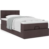 vidaXL Otomanski posteljni okvir z vzmetnico rjav 100x200 cm blago Cene