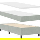 vidaXL Box Spring Bed z vzmetnico in klopjo Svetlo siva 80x200 cm Žamet | Shoptok.si