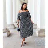 Gemre Castiglione black floral midi dress | ePonuda.com