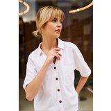 Marisse Viscose-Linen White Shirt | Shoptok.si