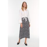 Trendyol Black and White Patterned Knitted Scuba Crepe Skirt Cene