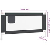  Sigurnosna ograda za dječji krevet tamnosiva 160x25 cm tkanina | shoptok.hr