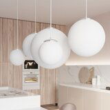 Nice Lamps Bela viseča svetilka s steklenim senčnikom ø 40 cm Bianco – | Shoptok.si