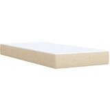 vidaXL Box spring postelja z vzmetnico krem 90x200 cm blago | Shoptok.si