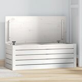 vidaXL Škatla za shranjevanje bela 89x36,5x33 cm trdna borovina | Shoptok.si