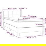 Box spring krevet s madracem tamnosivi 80 x 200 cm baršunasti | shoptok.hr