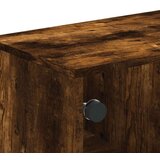 vidaXL Klubska mizica s steklenimi vrati dimljeni hrast 68,5x50x50 cm | Shoptok.si
