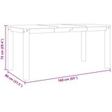  Blagovaonski stol PANAMA bijeli 160x80x75 cm masivna borovina | shoptok.hr