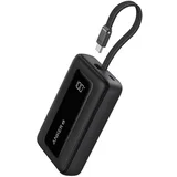 Anker Zolo Powerbank 10000 mAh, 30W z vgrajenim kablom črna