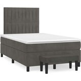 Box spring krevet s madracem tamnosivi 120 x 200 cm baršunasti | shoptok.hr
