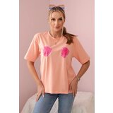 Kesi Cotton blouse with floral apricot print | shoptok.hr