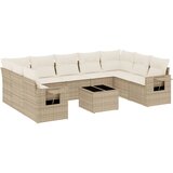  10-dijelni set vrtnih sofa s jastucima bež od poliratana 85 x 62 x 69 cm | shoptok.hr