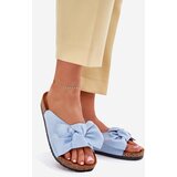 Boto Women's Cork Sole Slippers With Bow Blue Seressa | shoptok.hr