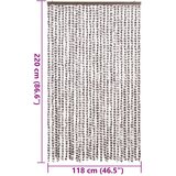  Zastor protiv muha Smeđesiva i bijeli 118 x 220 cm od šenila | shoptok.hr