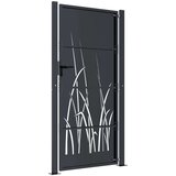 vidaXL vrtna vrata antracit 105 x 205 cm čelična s uzorkom trave | shoptok.hr