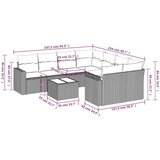  9-dijelni set vrtnih sofa s jastucima bež od poliratana | shoptok.hr