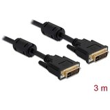Delock DVI priključni kabel DVI-I 24+5-polni vtič\, DVI-I 24+5-polni vtič 3.00 m črna 83112 s feritnim jedrom DVI kabel, (20417365) | Shoptok.si