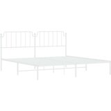 Metalni okvir za krevet s uzglavljem bijeli 200x200 cm | shoptok.hr