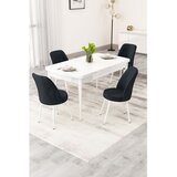 Hanah home trpezarijski set Rax, sto na razvlačenje i 4 stolice, bela ploča, antracit tkanina Babyface | Eponuda.com