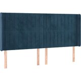  Uzglavlje s ušima tamnoplavi 203x16x118/128 cm baršunasti | shoptok.hr