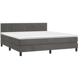  box spring s madracem LED tamnosivi 160x200 cm baršun | shoptok.hr