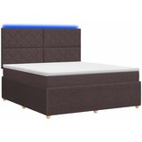  LED okvir za krevet s madracem Tamno smeđa 180 x 200 cm Tkanina | shoptok.hr