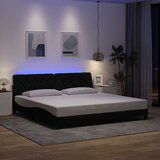 vidaXL Okvir kreveta s LED-om bez madraca crni 200x200 cm od tkanine Cijene