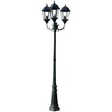 Vrtna stupna svjetiljka 3-lanterne 230 cm tamno zelena/crna