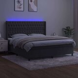  Box spring s madracem LED tamnosivi 160x200 cm baršun | shoptok.hr