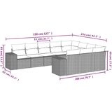  10-dijelni set vrtnih sofa s jastucima crni od poliratana | shoptok.hr