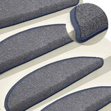  Prostirke za stepenice 15 kom 56x17x3 cm svijetlo sive i plave poluokrugle | Shoptok.si