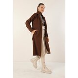 Bigdart 9118 Double Breasted Collar Stamp Coat - Brown cene