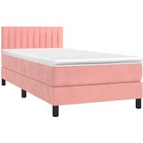 Box spring krevet s madracem ružičasti 90x190 cm baršunasti | shoptok.hr