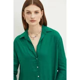 Medicine Lanena srajca ženska, zelena barva